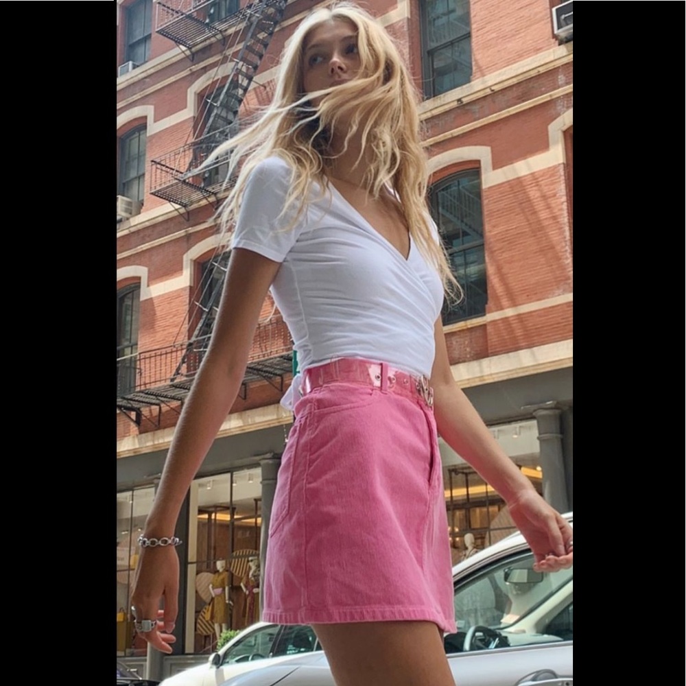 Brandy Melville bubblegum  Margret denim skirt